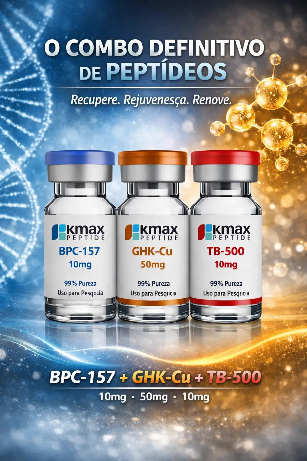 GLOW 70 mg - BPC-157 + TB-500 + GHK-Cu KMAX PEPTIDEOS